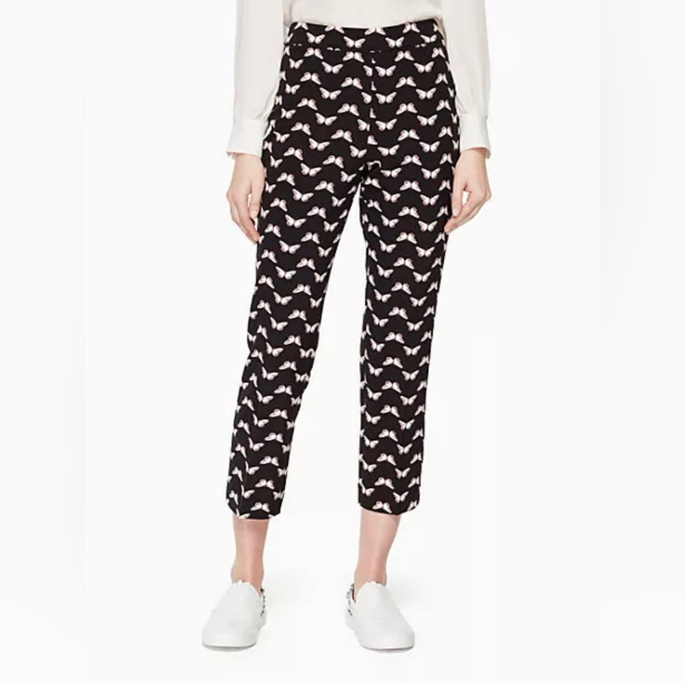 KATE SPADE Swapped Butterfly Crepe Pant - NJMU8400 - Black - Sz 0